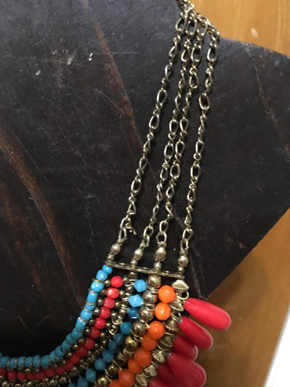 Bib Statement Boho Multicolor Necklace - image 4