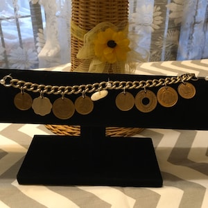 Around the World Coin Charm Bracelet 1960’s