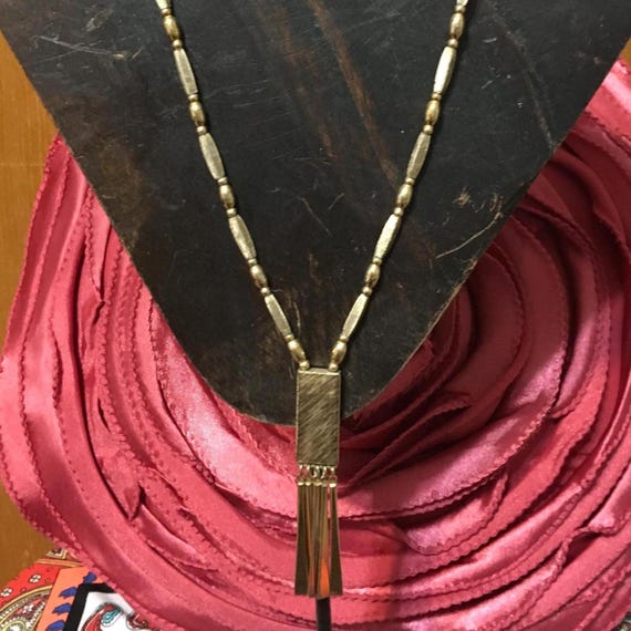 Vintage Rectangle Dangle Necklace - image 1