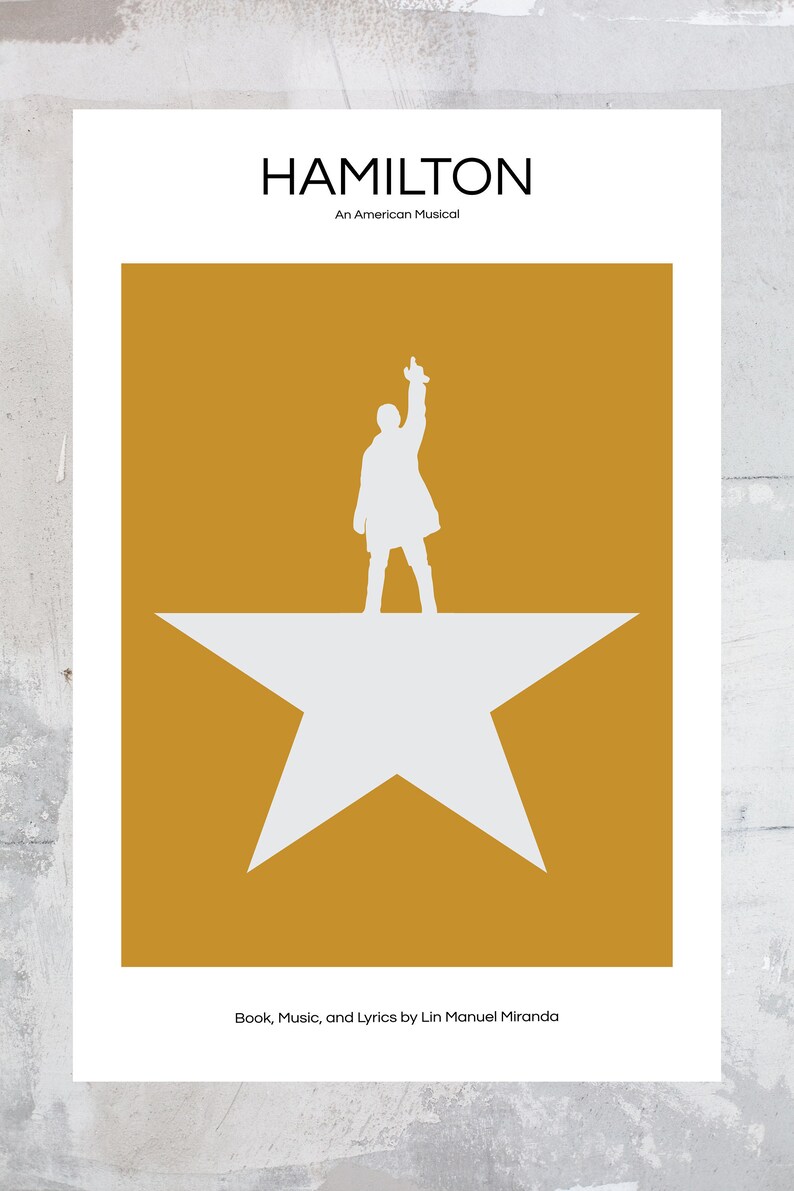 Hamilton Minimalist Broadway Poster Broadway Musical Etsy