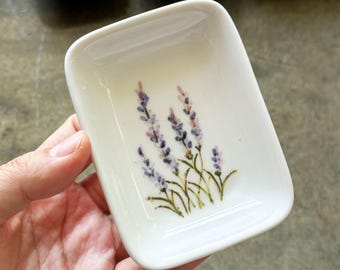 lavender ceramic rounded rectangle mini plate