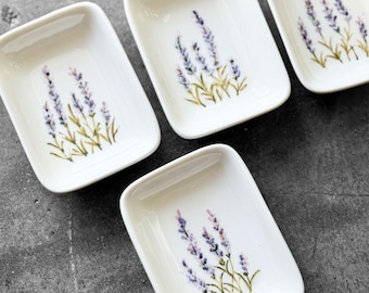 lavender ceramic rounded rectangle mini plate