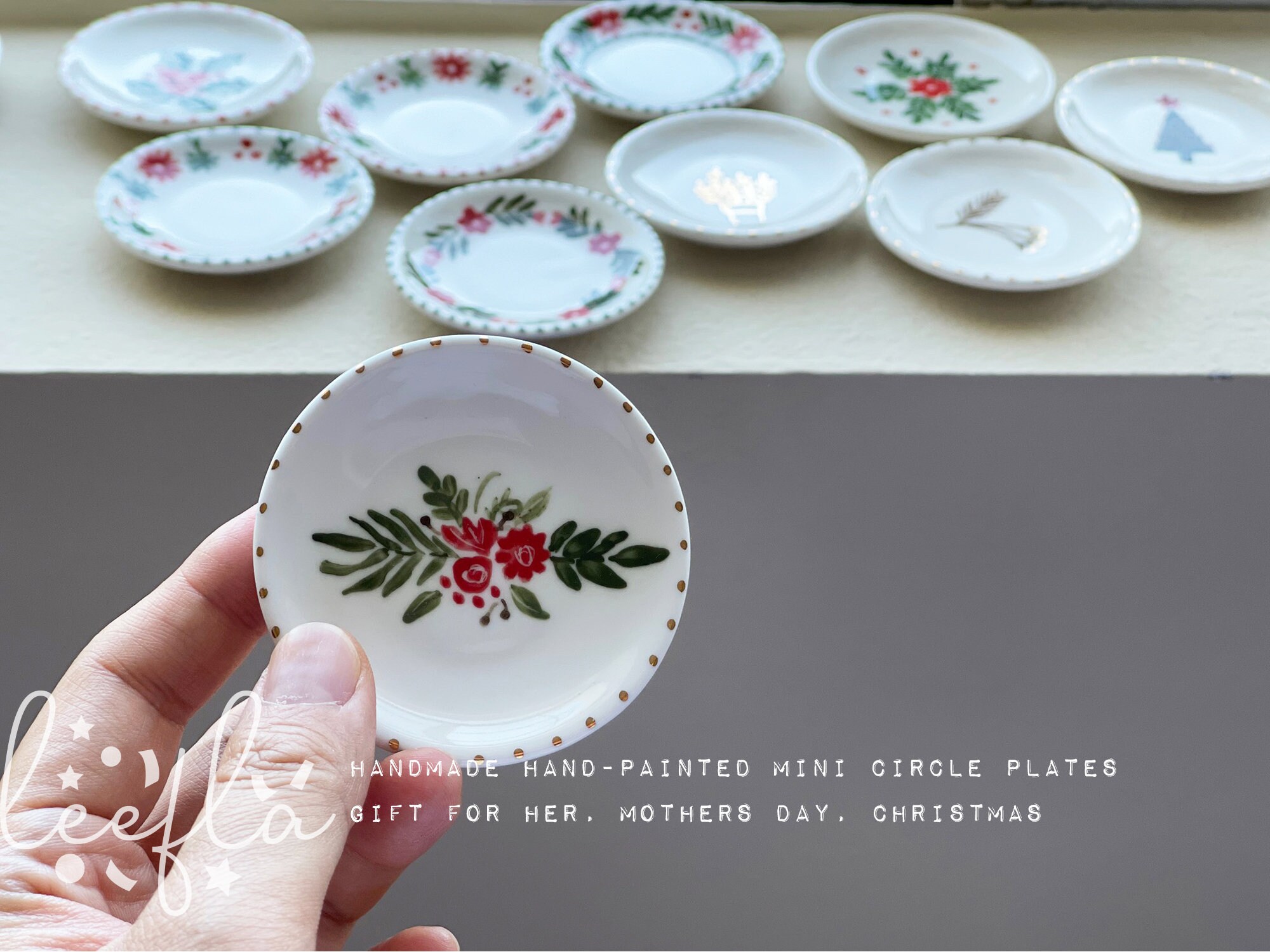 Handmade HandPainted Mini Circle Plates Stackable Jewelry Etsy