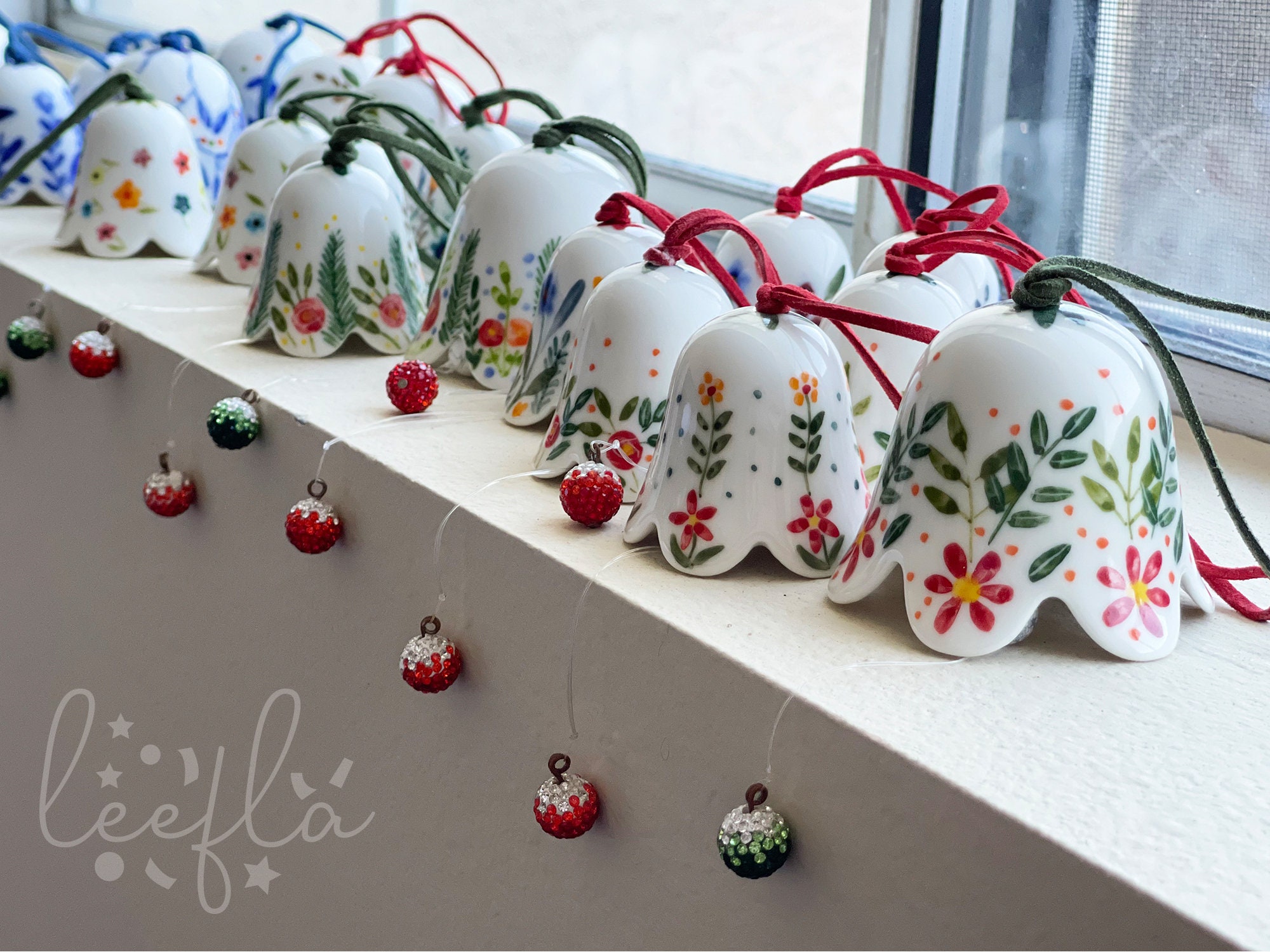 Hand Painted Ceramic Wind Chime Bells Small and Large Size Etsy