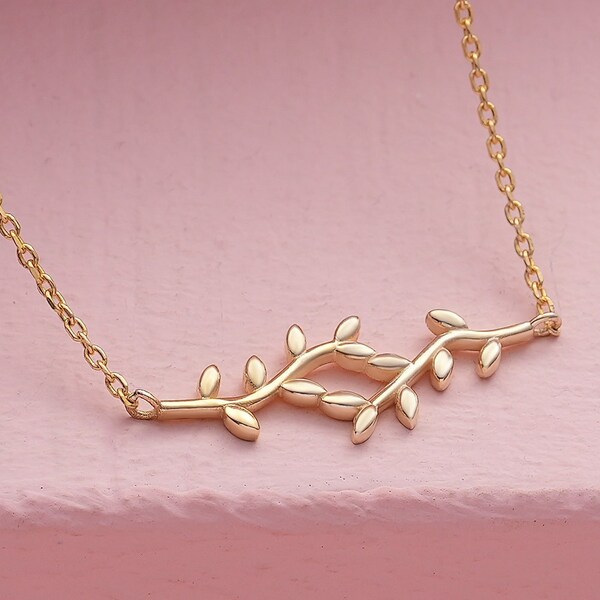 Olive Leaf Necklace Etsy