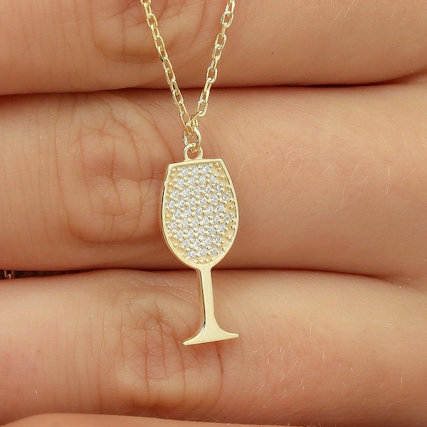 Wine Glass Necklace - Etsy