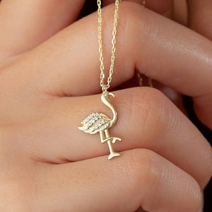 Gold flamingo pendant top