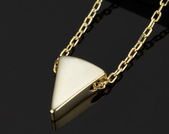 10k 14k 18k Solid Gold Triangle Geometric Necklace, Dainty Minimalist Gold Geometric Necklace, Gold Jewelry Birthday Gift for Her