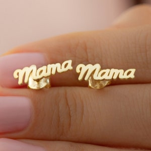 Mom dad gold earrings clearance