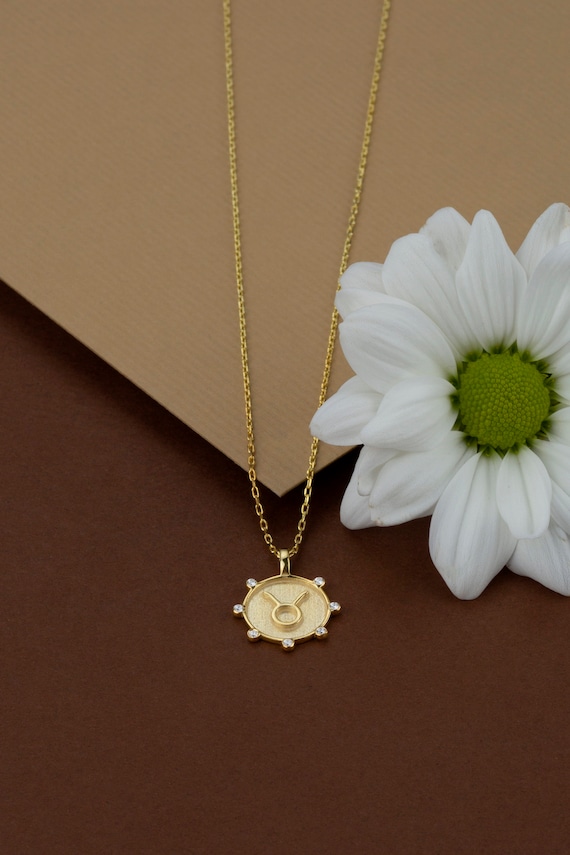 Taurus zodiac sign necklace discount