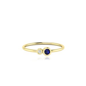18Kt White Gold Sapphire Ring with Natural Diamonds September Birthstone Jewellery