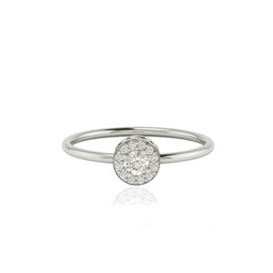 Natural Round Diamond Wedding Engagement Ring, Minimalist Anniversary Gold Ring for Her, Diamond Engagement Band, Diamond Jewelry image 7