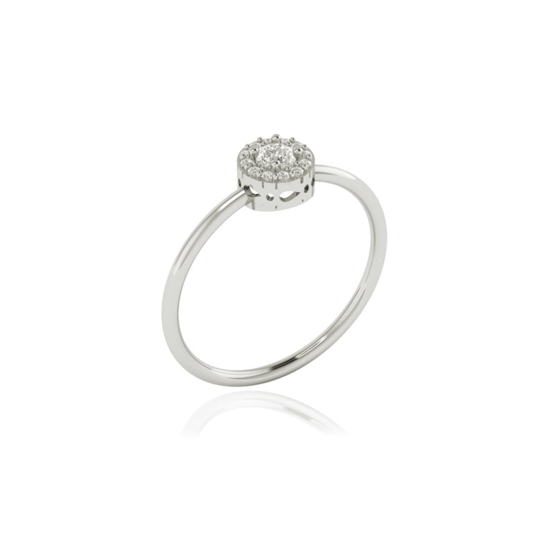 Natural Round Diamond Wedding Engagement Ring, Minimalist Anniversary Gold Ring for Her, Diamond Engagement Band, Diamond Jewelry image 10