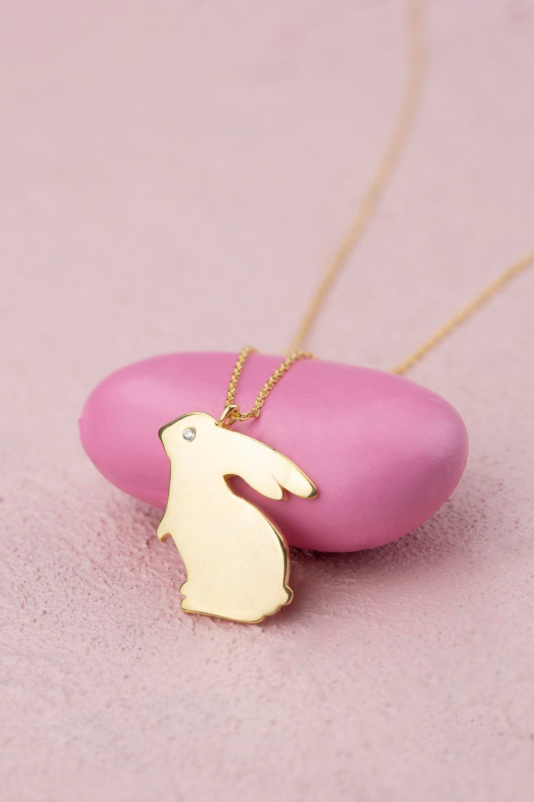 Easter Bunny Pendant Necklace, Lovely Rabbit Charm Necklace, Pet ...