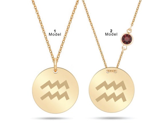 14k 18k 10k Solid Gold Aquarius Zodiac 