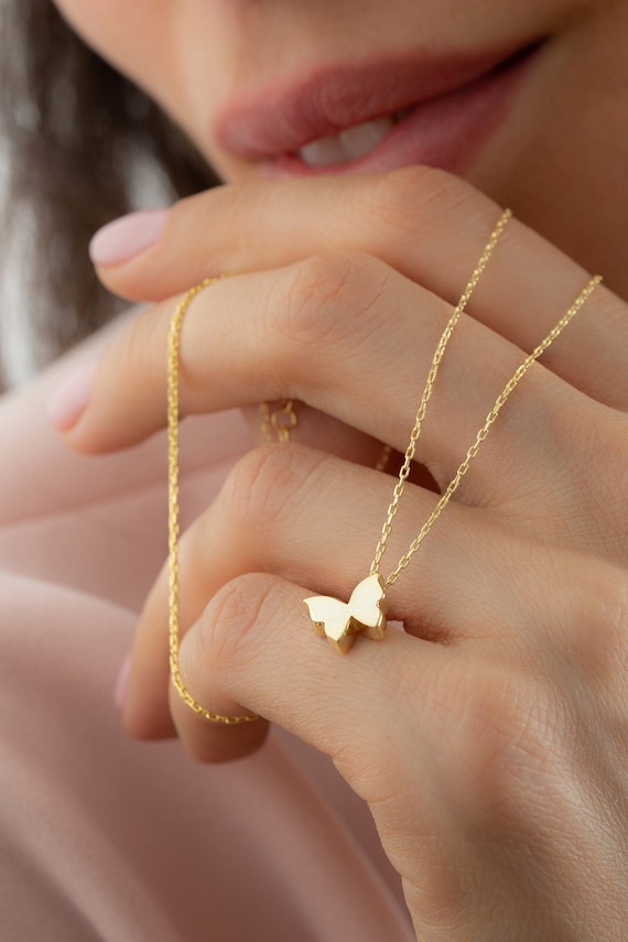 Dainty Diamond Butterfly Necklace | Meira T - Freedman Jewelers