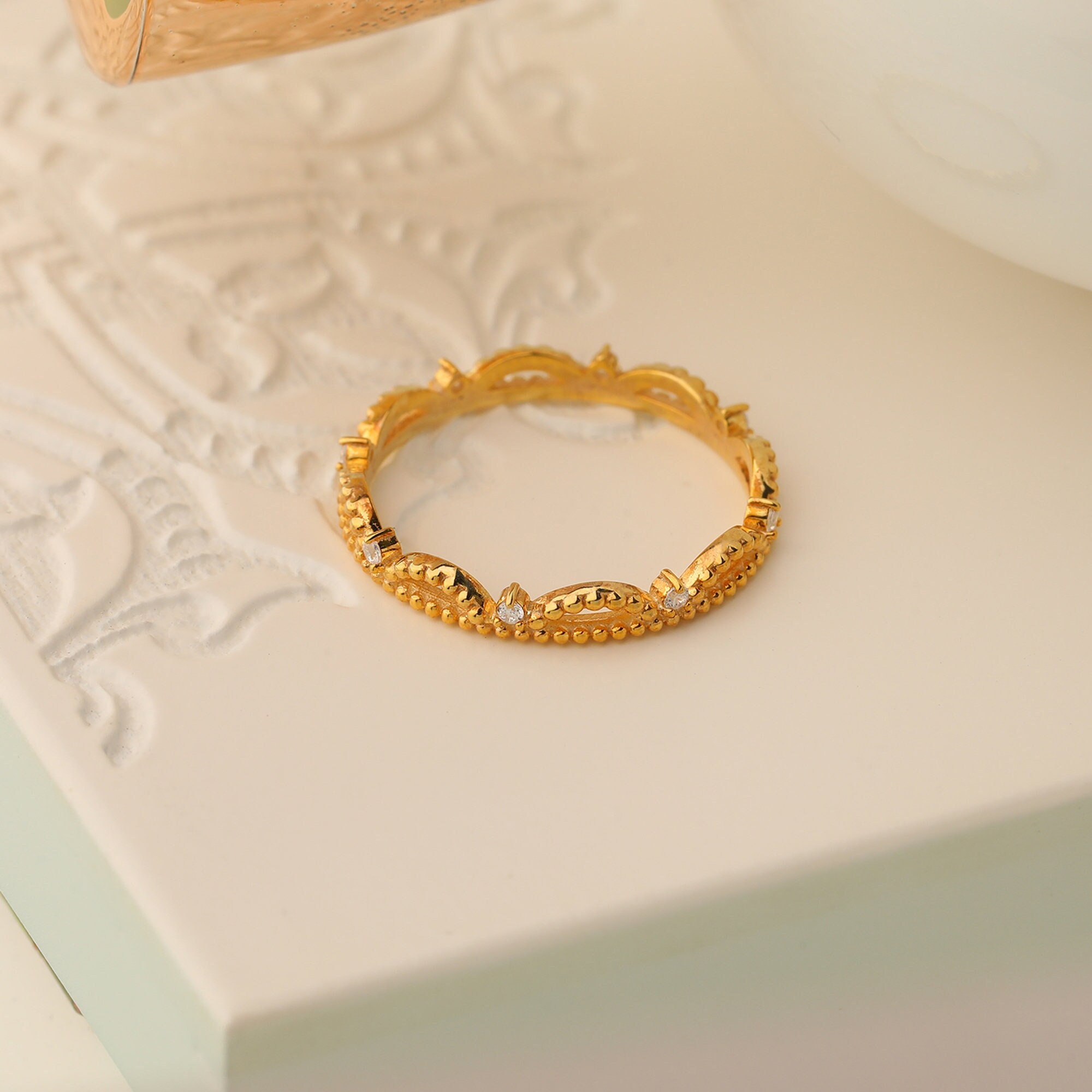 国内発送・送関込☆KING ICE☆14K Gold CZ Crown Ring Gold CZ Crown Inspired Ring With Intricate Design, Perfect