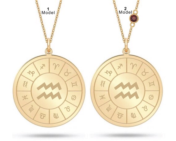 14k 18k 10k Solid Gold Aquarius Zodiac 