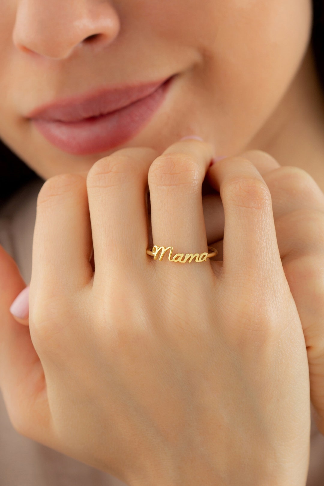 Joyas de regalo para el dia de la madre anillo para mama de oro macizo de 10 quilates 14 quilates y 18 quilates anillo para madre como regalo de