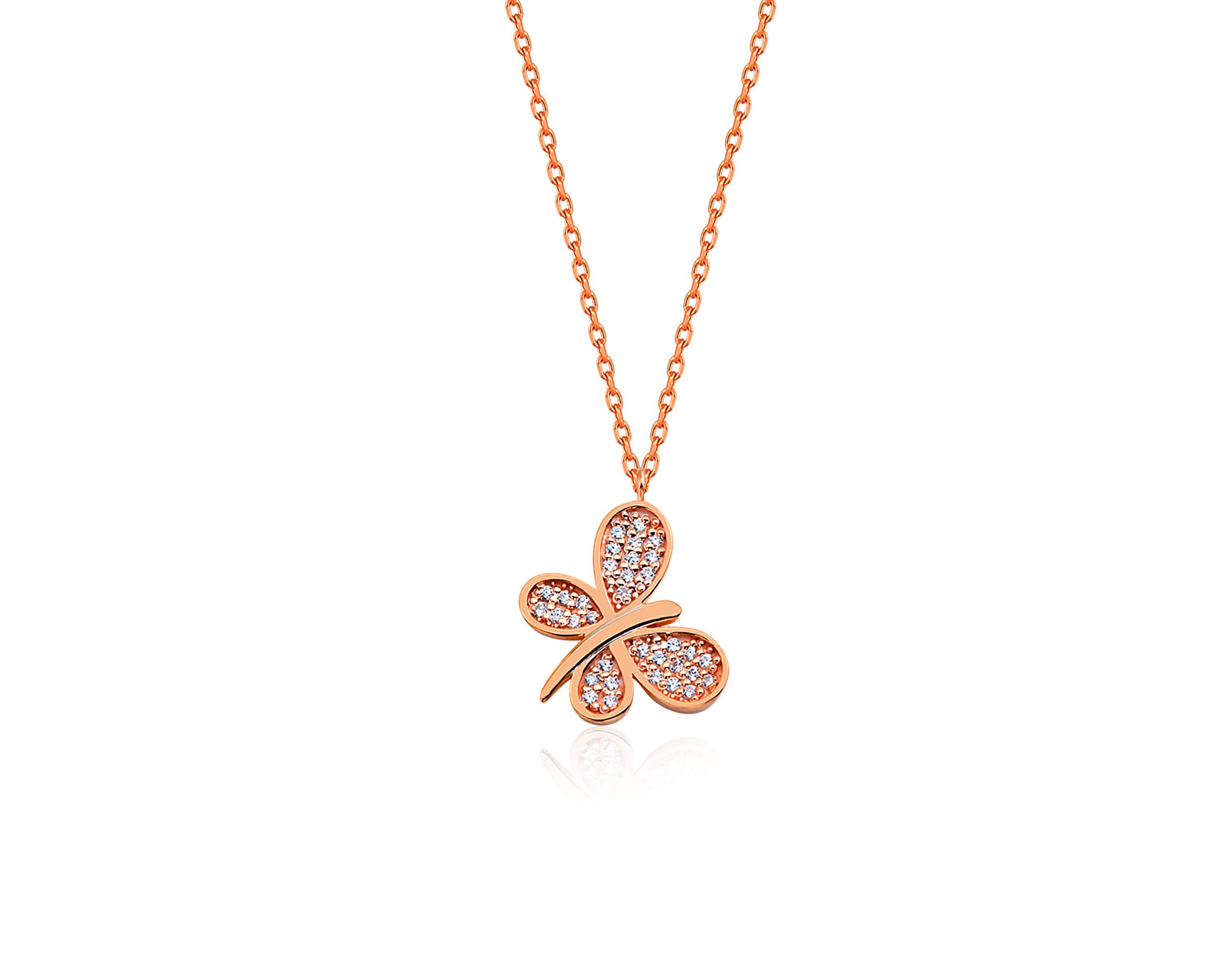Dainty Diamond Butterfly Necklace 10k 14k 18k Solid Gold | Etsy
