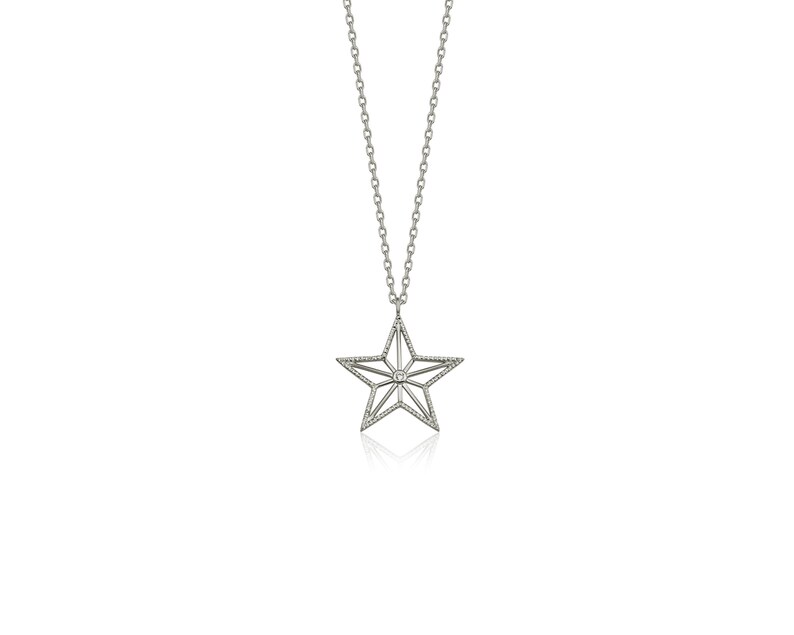 Dainty Gold Diamond Star Necklace, 10k 14k 18k Gold Celestial Pendant Necklace, Birthday Jewelry Gifts for Women, Christmas Gift for Wife 画像 6