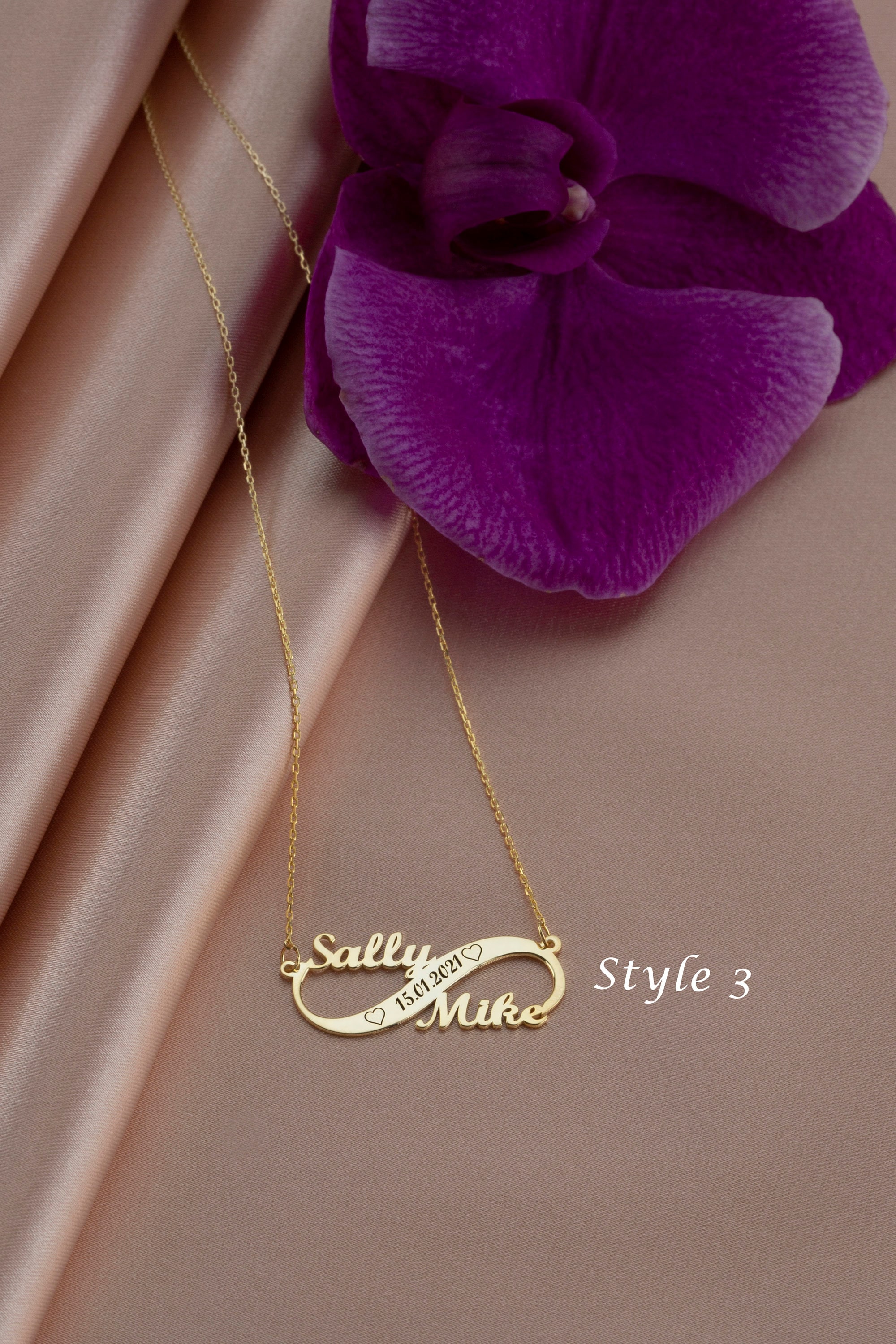 14k gold infinity name necklace discount