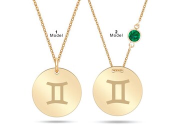 14k 18k 10k Solid Gold Gemini Zodiac 