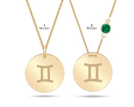 14k 18k 10k Solid Gold Gemini Zodiac 