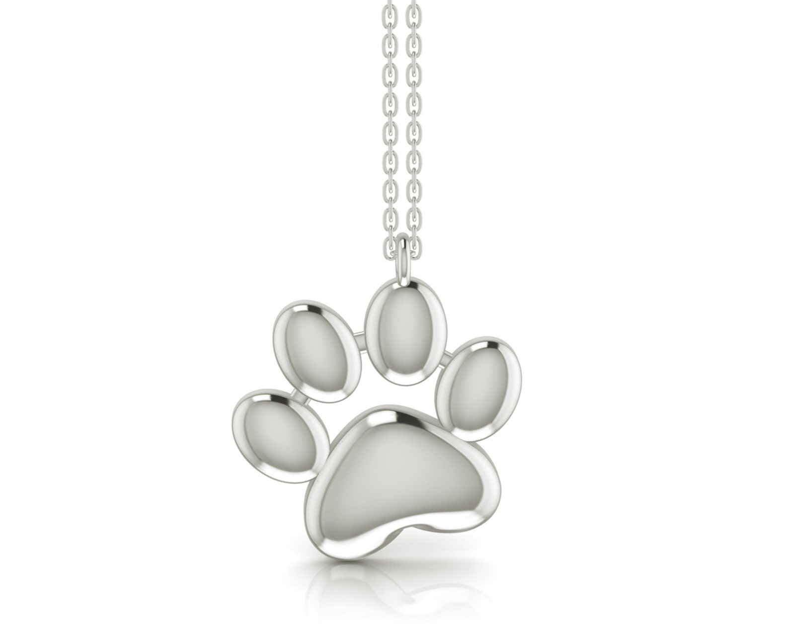 14k Solid Gold Dog Paw Charm Pendant Necklace Dainty Simple Etsy