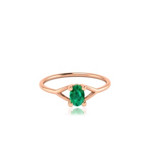 Oval Cut 6x4mm Genuine Emerald May Birthstone Ring, Prong Setting Solitaire Bridesmaid Proposal Ring, 10k 14k 18k Gold Ring, Emerald Jewelry image 9