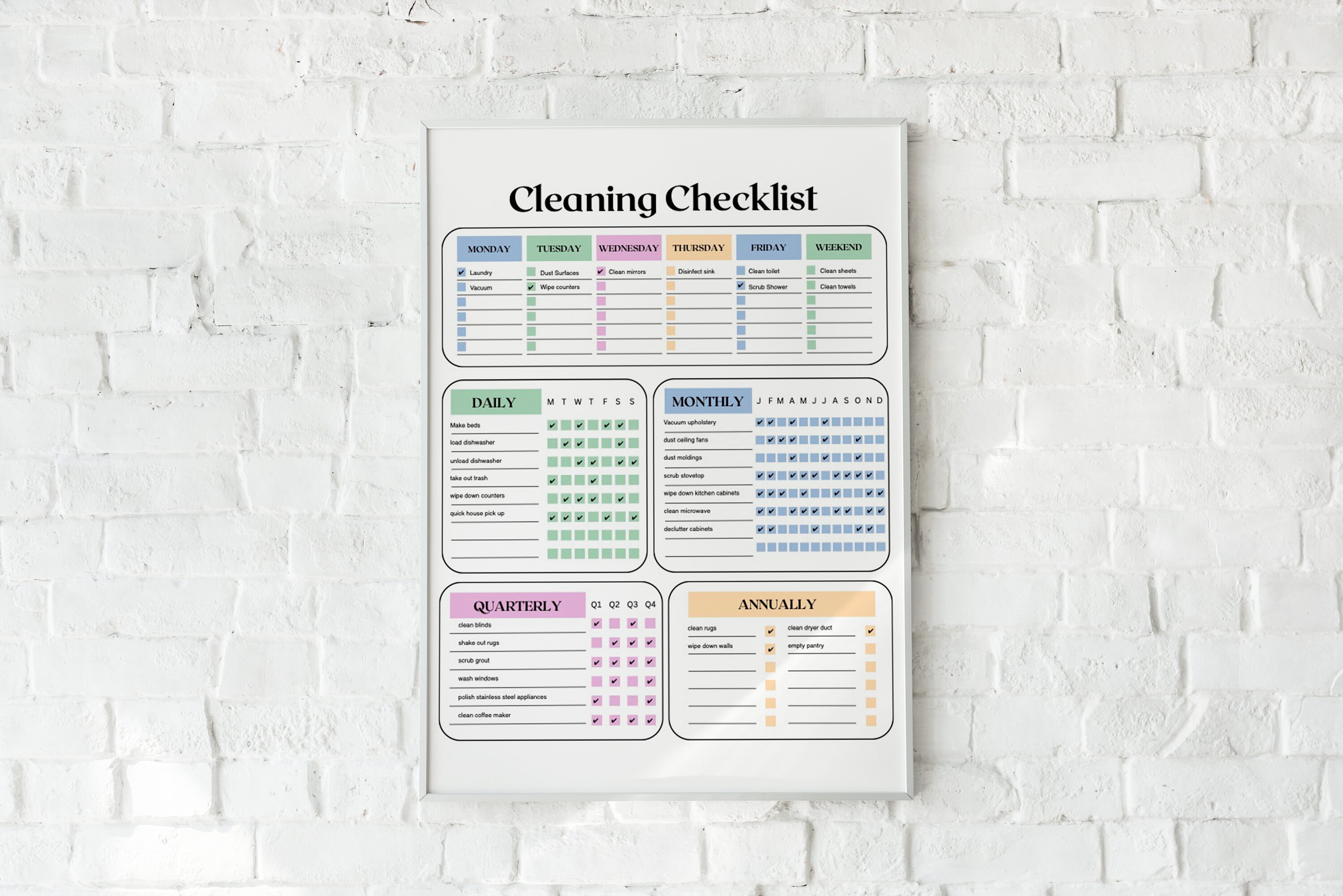 Cleaning Checklist Customizable | Fillable PDF Download for Ipad, Print ...