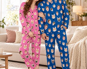 Personalisierte Pyjama-Sets mit Foto, Partner-Pyjamas für die ganze Familie, Weihnachtsgeschenke