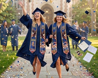 Custom Class of 2026 stoles,Personalized Graduation Sash,Gradute Stole with Your Design