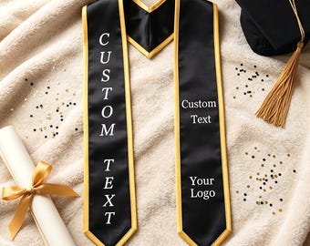 Custom Text Graduation Stole,Personalized Logo Graduation Stole,Class of 2026