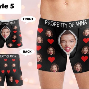 Custom Boxers with Photo&Name, Personalized Underwear with Photo, Picture Print Boxers Briefs, Custom Boxers Gift for Boyfriend/Husband/Dad Style-5