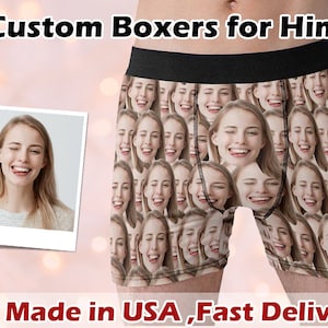 Boxer slip personalizzati con foto, regalo di biancheria intima personalizzata