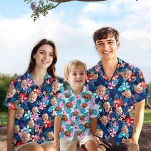 Custom Photo Hawaiian Shirts, Personalized Face Shirt, All Over Print Hawaiian Shirt, Custom Picture  Hawaiian Shirt, Birthday Party Shirts