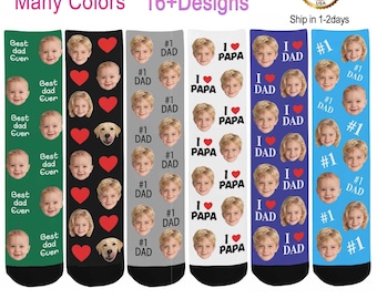 Custom Father's day socks, Custom Face Socks,I Love Dad, Best Dad,Gifts for Dad,Father's Day Gift