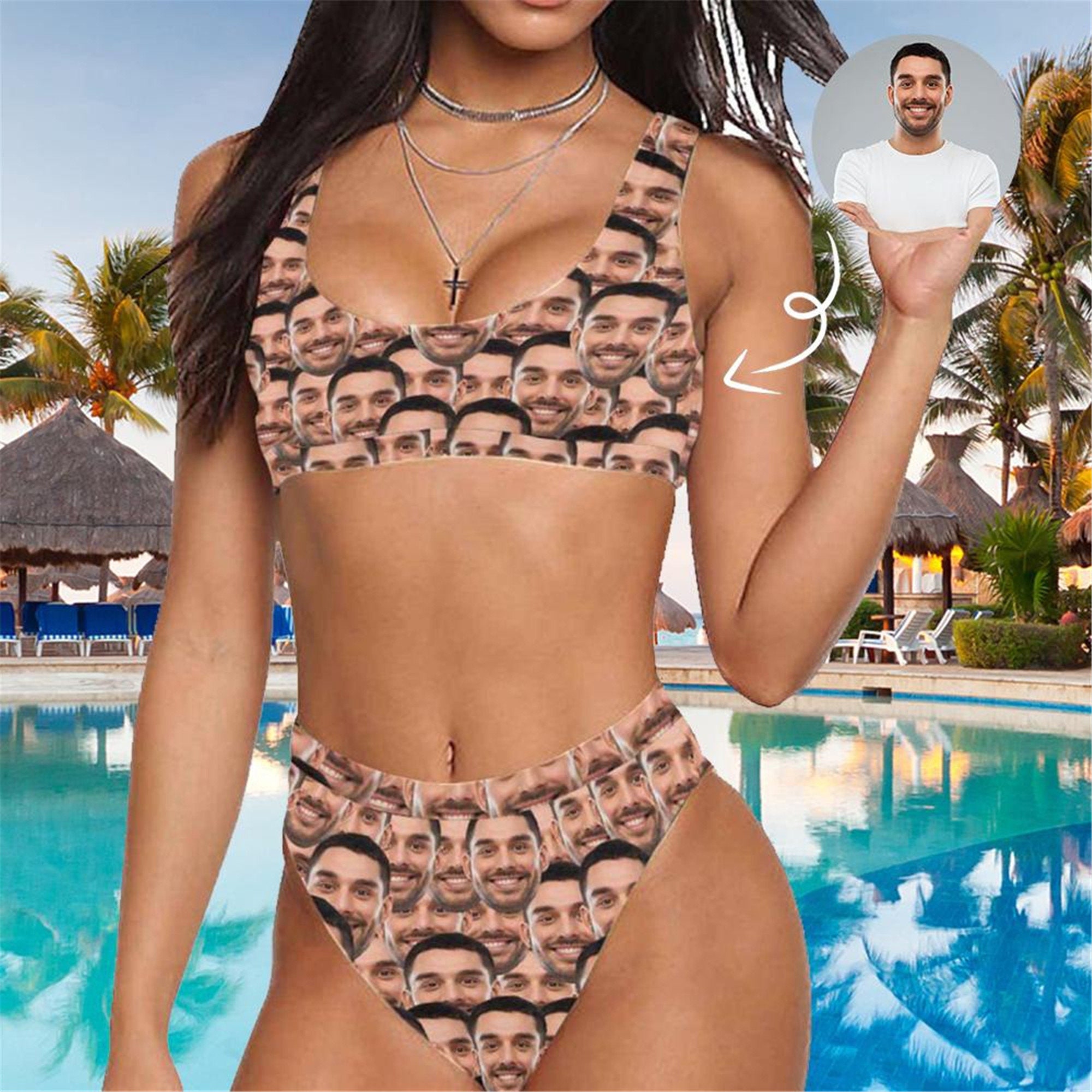Personalised cheap face swimsuit