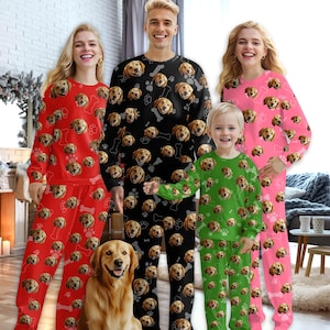 Custom Face Pajamas Set, Personalized Photo Pajamas, Pet Owner Gift