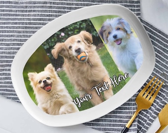 Customized Plate with Photo, Custom Photo on Plate, Custom Pet Plate, Custom Text on Plates, Personalized Dog Plates, Custom Picture Plate