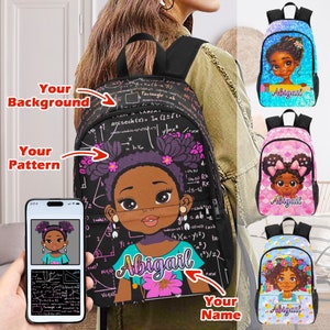 Cartable d'école personnalisé, sac à dos personnalisé avec texte, sac à dos de voyage personnalisé, cartable avec nom imprimé, cadeau pour fille, cadeau de rentrée
