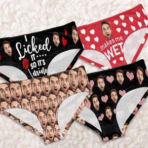 Custom Face Lips and Heart Underwear for Her Personalized Thongs Valen –  MyPhotoSocksUS