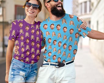 Custom Face T-shirt for Man Women, Personalized Photo TShirt, Couple Shirt with Face, Custom Shirts with Picture for Dad, Gifts for Father