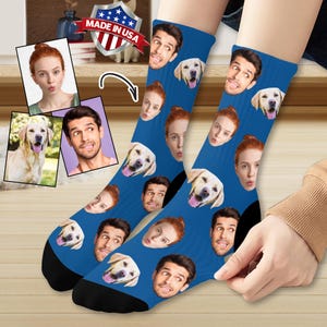 Custom Photo Socks for Christmas Gifts, Personalized Dog Socks