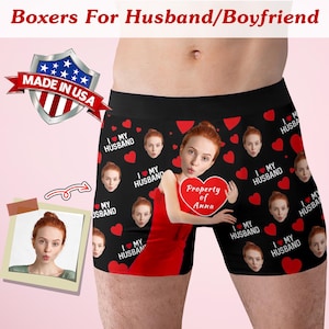 Personalized Underwear for Men, Custom Boxers with Picture, Custom Underwear with Text, Wedding Gift for Bridegroom, Boyfriend Husband Gifts