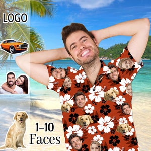 Personalized Funny Hawaiian Shirt, Custom Hawaiian Shirt with Photo, Custom Pet hawaiian shirt, All Over Face Print Hawaiian Shirt for Men