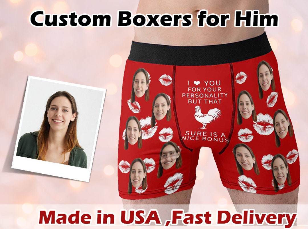 Custom Face Boxer Briefs, Personalized Photo Underwear, Design Picture ...