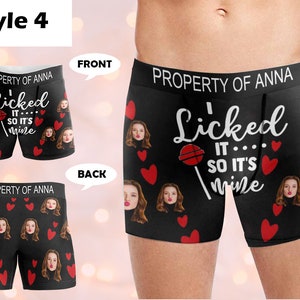 Custom Boxers with Photo&Name, Personalized Underwear with Photo, Picture Print Boxers Briefs, Custom Boxers Gift for Boyfriend/Husband/Dad Style-4