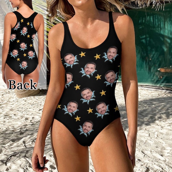 Buy Custom Face Swimsuit, Personalized Women Swimwear With Photo